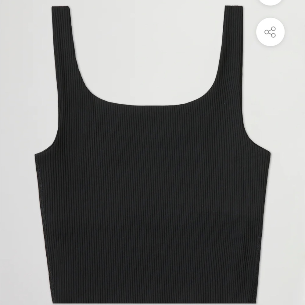 NWT Carbon 38 Black Ribbed Crop Tank